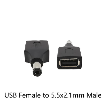 Presa Jack femmina 1/2/5Pcs 5.5*2.1mm A USB 2.0 tipo A spina maschio connettore cc adattatore per spine di alimentazione 5V per Laptop