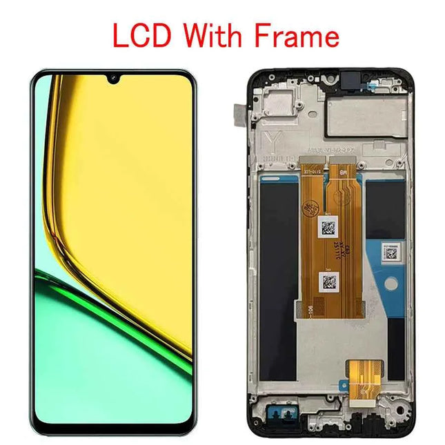 6.74‘For Realme C61 LCD Display Touch Panel Digitizer AAssembly With Frame Display Replacement For Realme C61 RMX3939, RMX3930