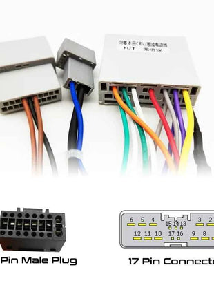 Cablaggio radio, connettore da 16 pin a 17 pin, cavo adattatore Android, per Honda Civic 8, CRV 3, Mitsubishi Lancer Outlander