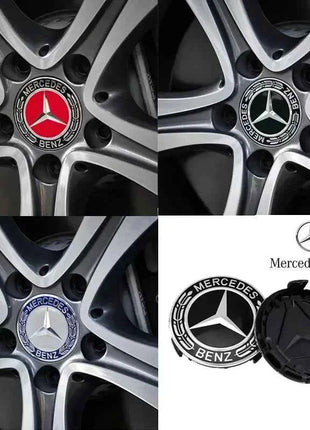 Set di 4 Coprimozzi da 75mm per Mercedes-Benz AMG W203 W206 W220 W205 W211 W212, Coperture per Cerchioni con Emblema Benz