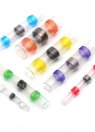 50PCS Heat Shrinkable Wire Connectors SST21 Waterproof Sleeve AWG22-18 Butt Electrical Splice Tinned Solder Seal Terminal