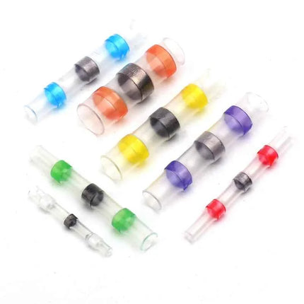 50PCS Heat Shrinkable Wire Connectors SST21 Waterproof Sleeve AWG22-18 Butt Electrical Splice Tinned Solder Seal Terminal