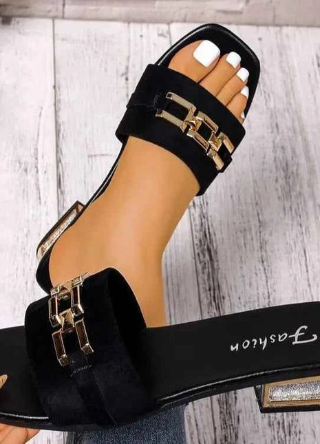 Sandali casual primaverili ed estivi da donna, sandali unisex alla moda con fibbia in metallo con fibbia bohémien, scarpe da spiaggia, versatili sandali con tacco a gattino, vacanze, feste, abbigliamento da lavoro quotidiano