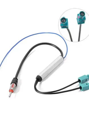 Antenna radio speciale per auto AM/FM Amplificatore di segnale radio audio Doppio adattatore antenna per antenna radio Fakra RF per Volkswagen