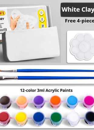 250g/500g White Ceramic Clay Bake-Free Air-Drying Clay Stone Plasticine Students DIY Handmade Tool Sculpture Soil Ceramic Doll Clay