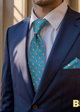 Set Cravatta e Fazzoletto Uomo Colorato 160cm - Accessori Matrimonio