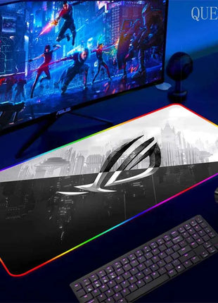 Cartoon Asus Deskmat Mouse Pad Gaming LED Mouse Mat 900x400 Mousemats Table Pads PC Office Desk Mat RGB Keyboard Mats XXL