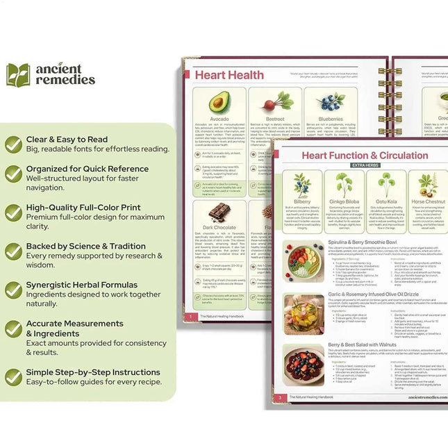 250x176x10mm Guida alla salute umana Libro Tema delle piante Mangiare Ricetta Rilegatura a spirale Libro naturale per la famiglia Adulto Anziani Chef Studio