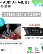 8GB 256GB Carplay 8.8'' Android 14 Auto Car Radio Multimedia player For Audi A4 B8 2009-2016 2 din autoradio Stereo 4G LTE