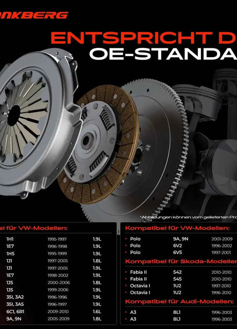 Kit Frizione Frankberg 1x per VW Bora Variant Golf Cabriolet New Beetle Passat Polo Classic Vento Audi A1 Seat Skoda 02A141165M