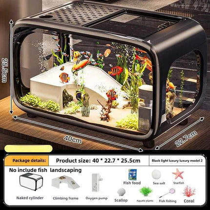 Creative Aquarium Fish Tank Ecological Landscape Set Integrated Filtration Oxygen Generation Machine Transparent Turtle Tank