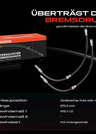 Tubi Freno Frankberg 2x, Tubi Freno Asse Anteriore Sinistro o Destro per VW Golf VIII CD1 DA1 Tiguan Audi A3 2208969