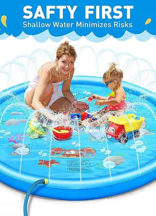 170CM Bambini Paddling Gonfiabile Getto d'acqua Piscina Spiaggia estiva Giochi all'aperto Giocattolo Prato Tappetino per piscina Giocattoli per bambini