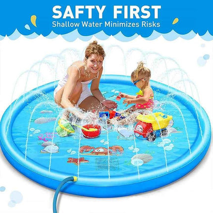 170CM Bambini Paddling Gonfiabile Getto d'acqua Piscina Spiaggia estiva Giochi all'aperto Giocattolo Prato Tappetino per piscina Giocattoli per bambini