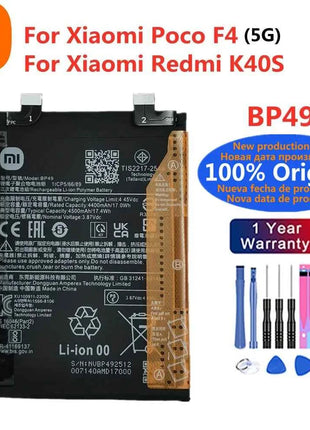 BP48 BP49 BM5E BM5F Original Battery For Xiaomi K40S K50 Pro K50Pro /K50 Game / Mi Poco F4 GT Phone Batteries + Free Tools