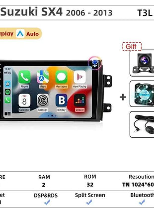 Srnubi Car Radio For Suzuki SX4 Cross 2006-2013 For Fiat Sedici Carplay Android Auto Radio Multimedia Player 4G Wifi GPS 2 Din
