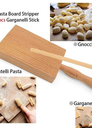 Gnocchi and Butter Board Wooden Set Italian Pasta Making Tools Ravioli Mold Cutter for Homemade Cavatelli Garganelli Pasta Maker