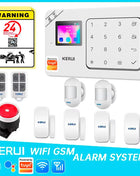 KERUI GSM Alarm System, WiFi Home Alarm Panel with Built-in Battery, 433MHz Wireless Security Alarm Kit for Home, Compatible with Tuya Smart W181