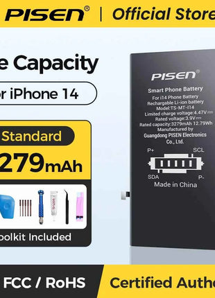 PISEN Phone Battery For iPhone 11 12 13 14 15 Mini Pro Max Plus SE2 SE3 Matches Original Capacity 0 Cycles Battery Replacement
