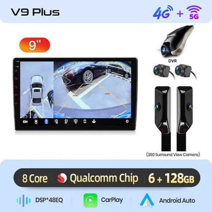 Junsun Qualcomm 8-Core 360 View Camera Universal Stereo 7" 9" 10" Car Radio CarPlay Android Auto Multimedia Player GPS DSP WiFi