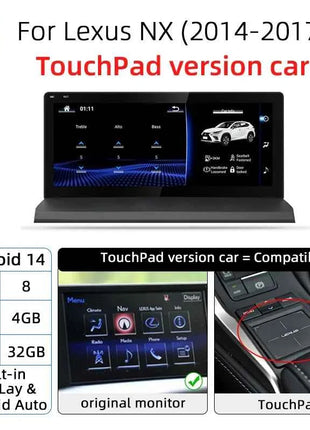 Nunoo Android 14 CarPlay Auto Radio For Lexus NX NX200 NX200T NX300h 2014-2021 Multimedia Navigation GPS DSP 4G WiFi