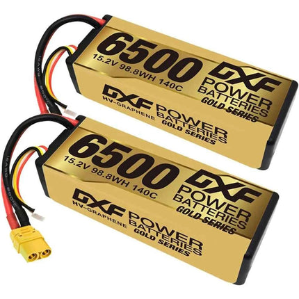 DXF 4S Lipo Battery 15.2V 6500mAh 140C XT90 Plug Hardcase LCG For 1/8 Buggy Graphene Truggy Offroad Car Boat Truck RACING