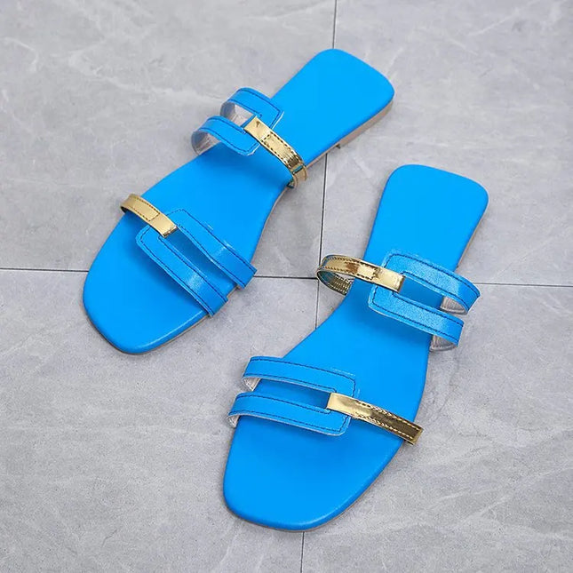 Scarpe da donna Summer Flats Flip flop Dress Shallow Casual donna Slides roma Open-toe pantofole da donna Slingback Sandals2023