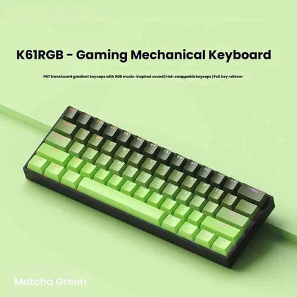 K61 USB Mini Mechanical Gaming Wired Keyboard Hot-Swappable Mechanical Keyboard Detachable Cable