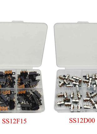 40 Pz/scatola SS12D00 SS12F15 Interruttore A Scorrimento 3Pin 1P2T 2 Posizione On-Off Interruttore Interruttore A Levetta Lunghezza Della Maniglia 2MM 3MM 4MM 5MM 6MM