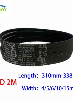 HTD 2M Cinghia dentata in gomma Lunghezza 310 312 318 320 322 324 326 328 332 334 336 338mm Larghezza 4/5/6/10/15mm 2M-336 HTD2M Cinghia di trasmissione