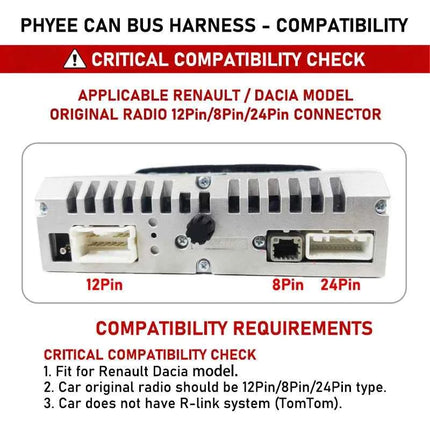 Decoder CAN Bus 12Pin 24Pin 8Pin per Renault Clio 4 Duster Captur Zoe, Mantenimento Display SWC, Adattatore Android P&P 16Pin