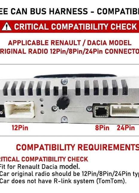 Decoder CAN Bus 12Pin 24Pin 8Pin per Renault Clio 4 Duster Captur Zoe, Mantenimento Display SWC, Adattatore Android P&P 16Pin