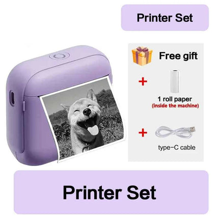 58mm Mini Portable Thermal Printer Wireless Pocket Photo Printer For IOS Android With USB Cable For Photo Sticker Label Printing