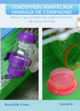 Pawut Cage for hamster and gerbil 5-stage, secure metal fence habitat with tunnels, wheel, house and lashers,