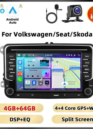 Podofo 6 + 128G 7 ''Car Stereo For VW/PASSAT/CADDY/POLO/BEETLE Multimedia Player Carplay Android Auto Type-C WIFI GPS Car Audio