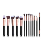 14 PCS Makeup Brush Set With Illuminated Mirror Portable Short Handle LED Light USB Rechargeable Makeup Brushes Kit