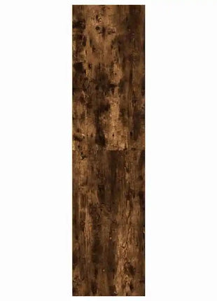 Armadio in legno ingegnerizzato di rovere affumicato 80x50x200 cm, Armadio alto con ripiani e asta appendiabiti per camera da letto