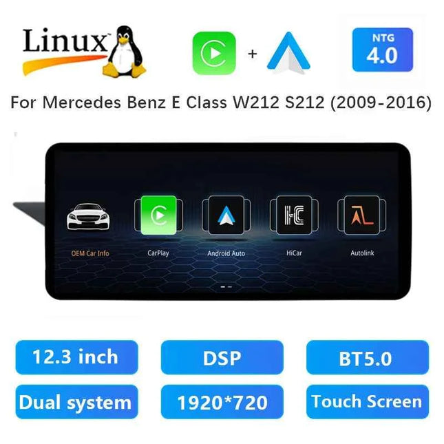 Uckazy 12.8" 2400*900 Snapdragon 665 Android 14 Car Multimedia Wireless CarPlay For Mercedes Benz E Class W212 2009 - 2015 Car Radio Player Video DSP Stereo Touch Screen 4G WiFi BT
