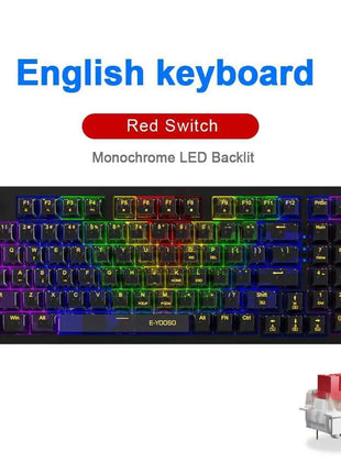 E-YOOSO Z94 USB Mechanical Gaming Keyboard Wired Monochrome Backlit 94 Key Russian Brazilian Portuguese for Compute Laptop PC