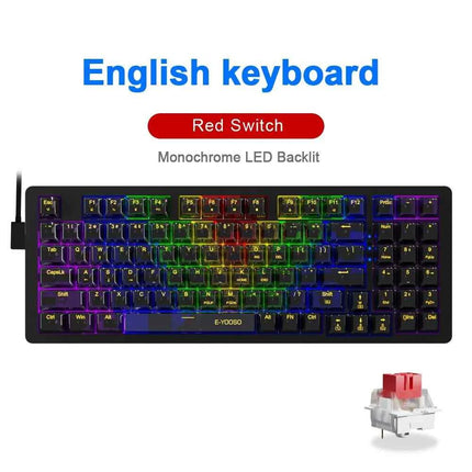 E-YOOSO Z94 USB Mechanical Gaming Keyboard Wired Monochrome Backlit 94 Key Russian Brazilian Portuguese for Compute Laptop PC