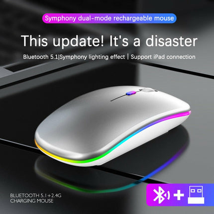 Mouse Wireless RGB Bluetooth 5.2 Ricaricabile - Gaming e Ufficio