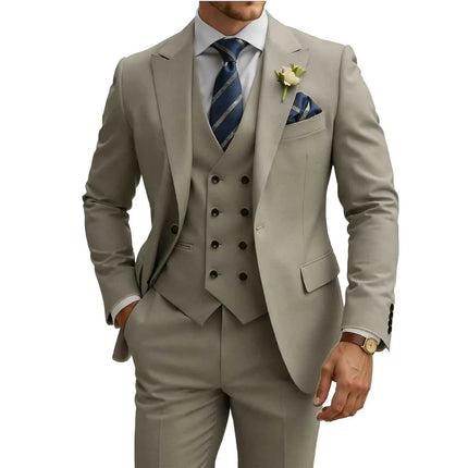 Abito Uomo 3 Pezzi Doppio Petto Slim Fit - Tuxedo Matrimonio e Gala