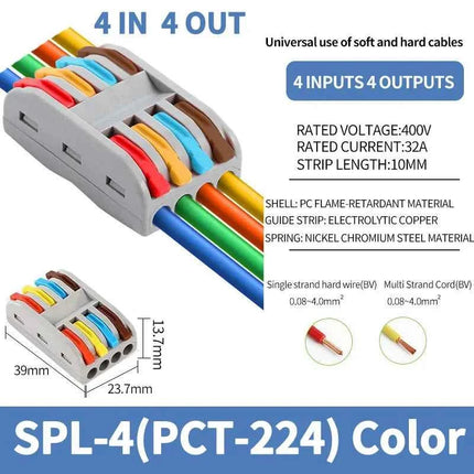 1 In Multiple Out Push-in Electrical Wire Connector Terminal Block Universal Fast Wiring Cable Connectors For Cable Connection