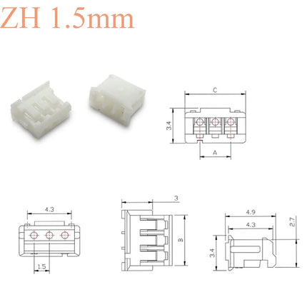 540 Pz/scatola ZH Passo 1.5mm 2/3/4/5/6/7/8/9/10Pin Guscio In Plastica Terminale A Crimpare Connettore JST ZH1.5 Connettori