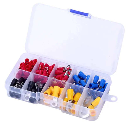 Connettore cavo isolato Cavo elettrico a crimpare Anello di testa a forcella Set anello Cappe a crimpare elettriche Terminali arrotolati Kit assortito