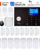 WIFI GSM Home Alarm System Security Alarm Host Anti-theft with Door Gap PIR Motion Sensor Tuya Smart App Control Works with Alexa