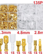 Male Female Insulated Cable Wire Connector Macho 2.8/6.3mm Electrical Crimp Terminals Spade Connectors Assortment Kit