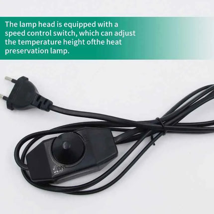 E27 Pet Reptile Heating Lamp Holder Crawling Lizard Turtle Chicken Heating Lamp Holder & Power Cord Switch Heating Lamp Socket