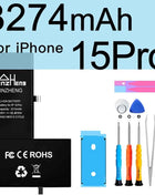 PINZHENG Real High Capacity Battery For iPhone 15 14 Pro Max 15 Pro 14 Pro 15 Plus 14 Plus 15 Pro Max Replacement Batteries