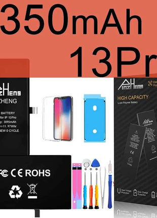 PINZHENG Real High Capacity Battery For iPhone X XR XS Max 12 13 Mini Pro Max 11 Pro Max Replacement Bateria Warranty One Year